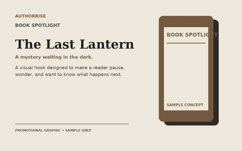 Book spotlight sample concept: The Last Lantern