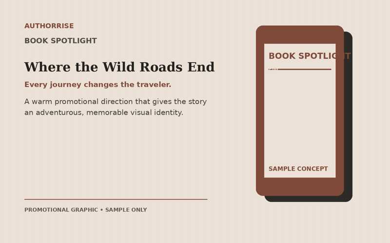 Book spotlight sample concept: Where the Wild Roads End