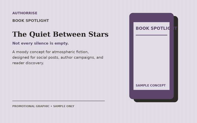 Book spotlight sample concept: The Quiet Between Stars